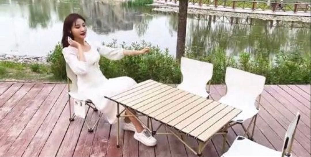 アウトドア❤️テーブル&チェア6脚セット　黒　アルミ　折り畳み　簡単　収納バッグ