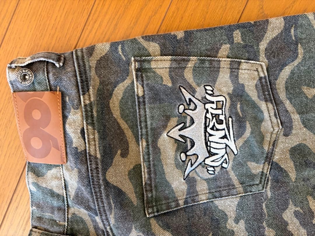 9090 迷彩柄 ワイドパンツ