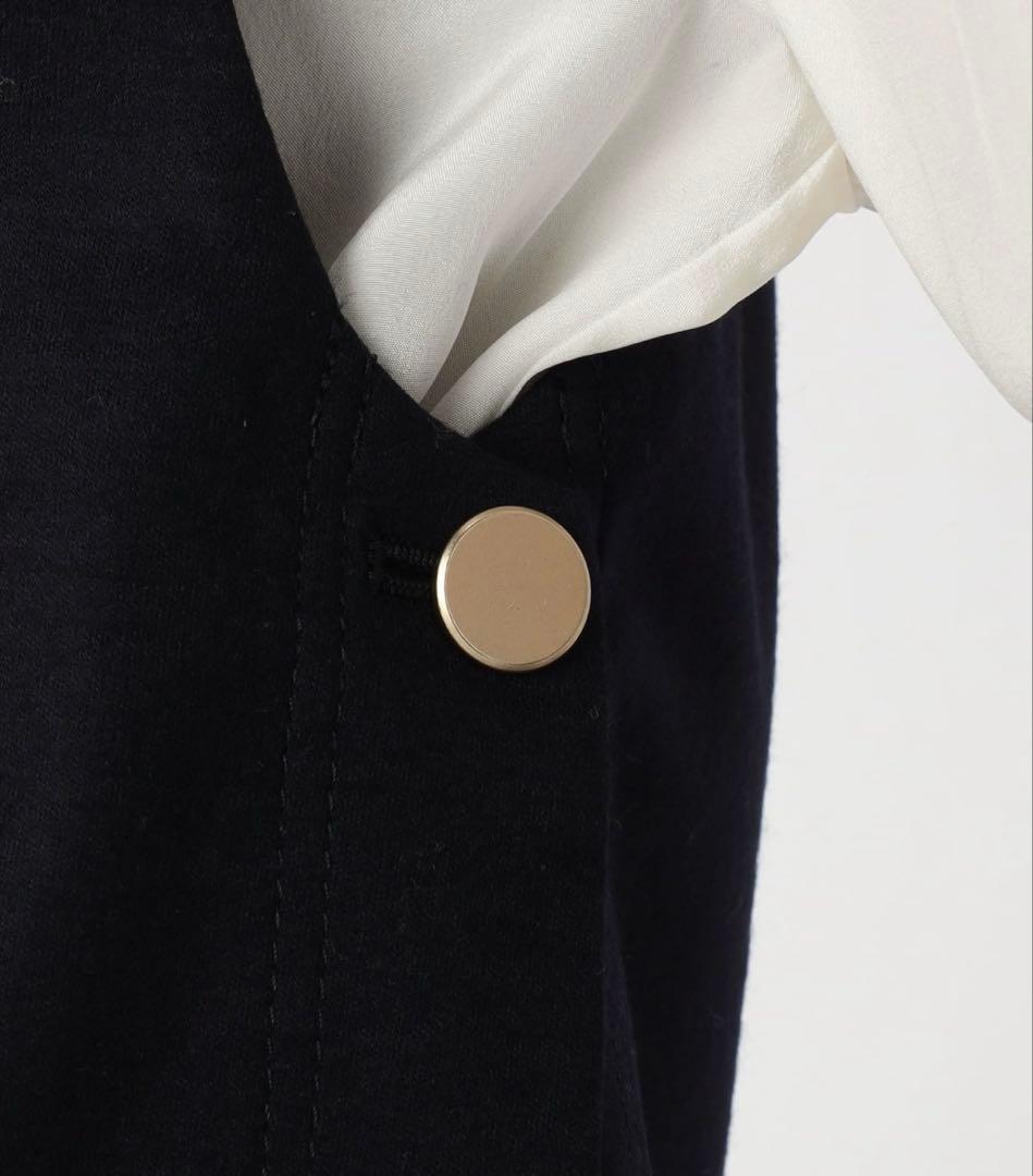 美品 25aw ボールジィ ウールスムース Vネックベスト ネイビー