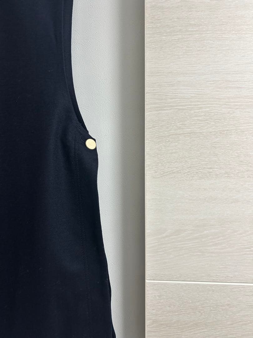 美品 25aw ボールジィ ウールスムース Vネックベスト ネイビー