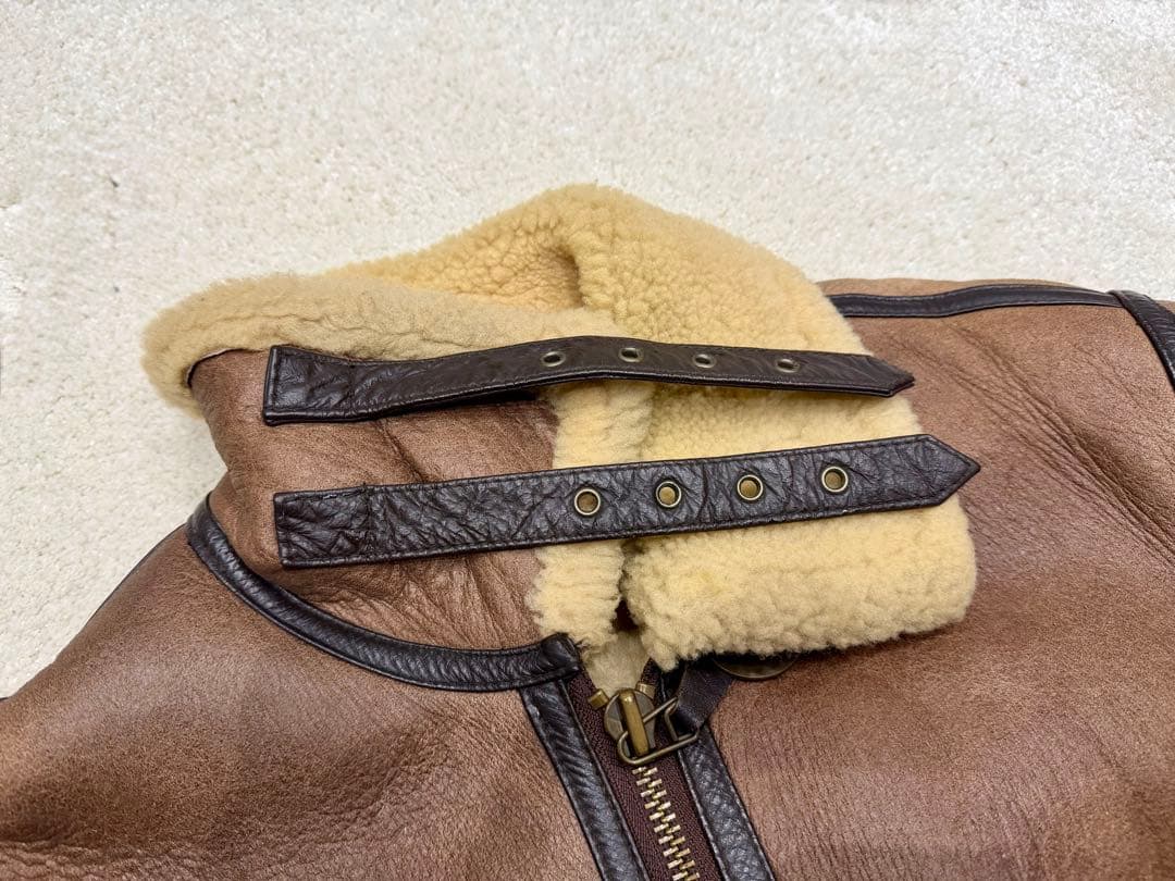 B3 羊革　レザージャケット　リアルムートン　ヴィンテージvintage b-3