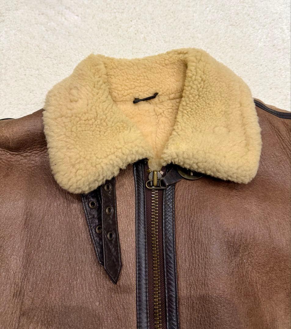 B3 羊革　レザージャケット　リアルムートン　ヴィンテージvintage b-3