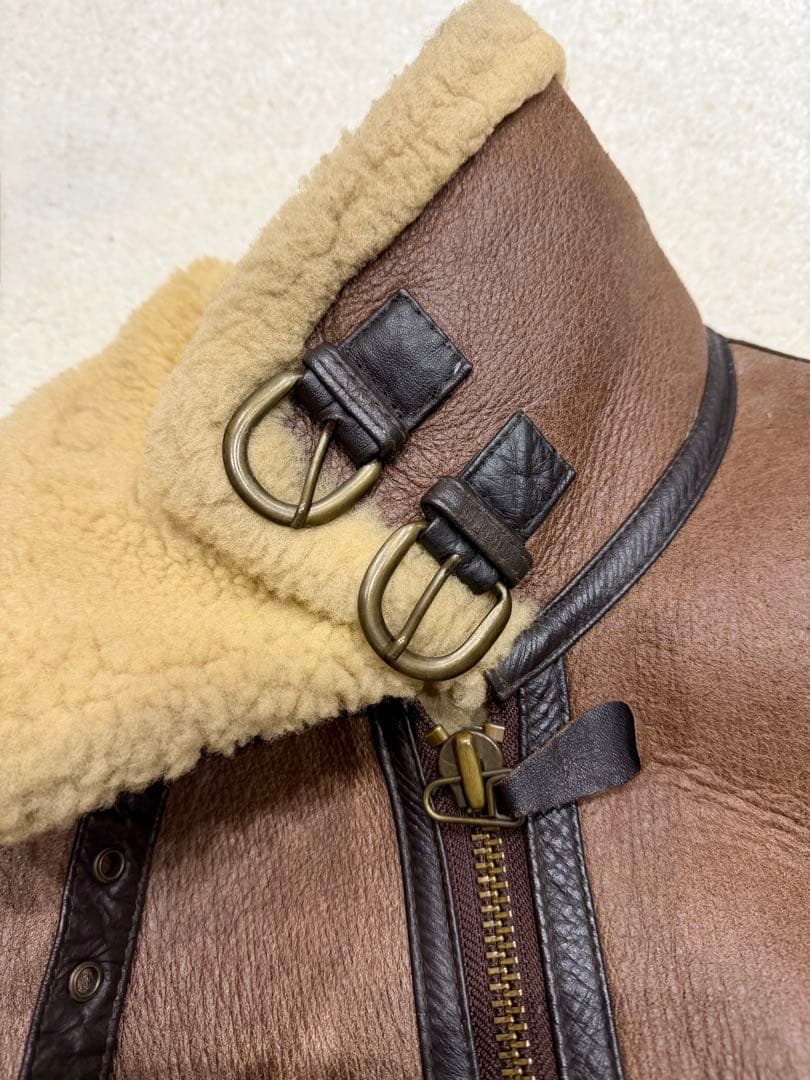 B3 羊革　レザージャケット　リアルムートン　ヴィンテージvintage b-3