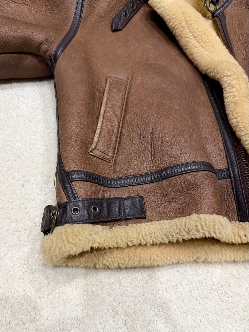 B3 羊革　レザージャケット　リアルムートン　ヴィンテージvintage b-3