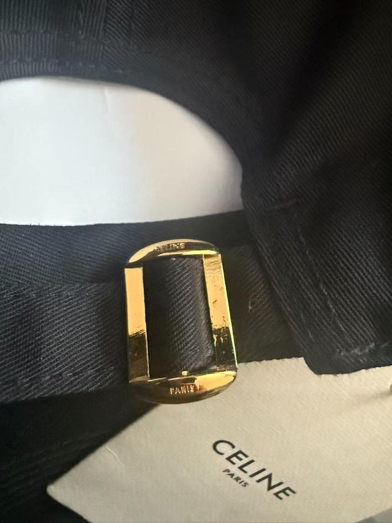 刺繍 セリーヌ ベースボールキャップ ブラック