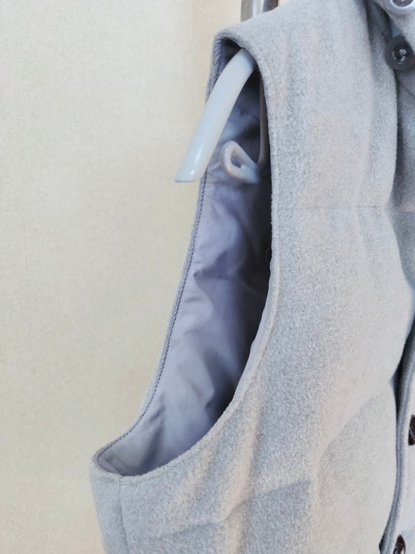 DANTON × BEAMS ダウンベスト 34 グレー レディース 牛革ボタン