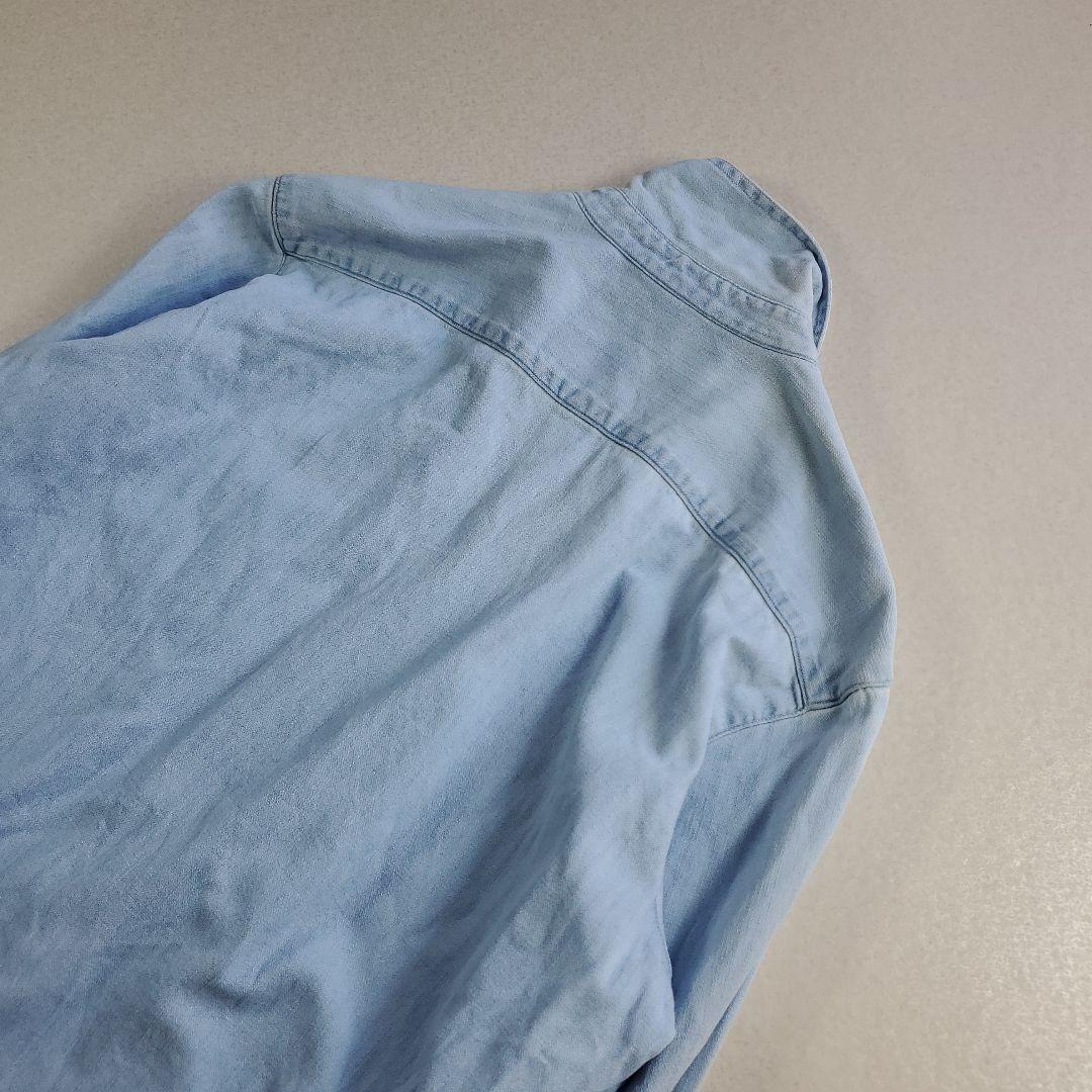 つっつん　フランクアンドアイリーン　デニムシャツ ダメージ加工 スキッパー