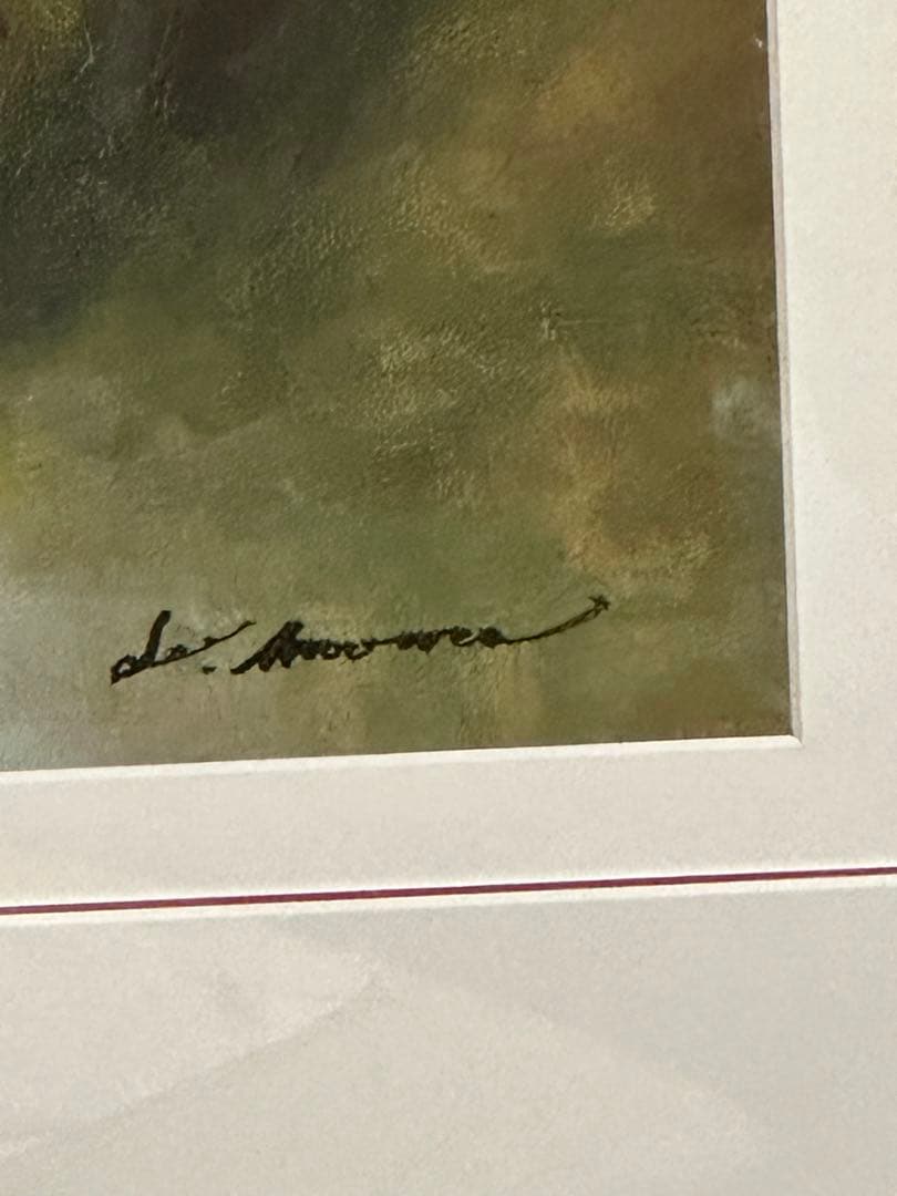 バラの花瓶 大型絵画 サイン入り　インテリア　美術品　静物画　デザイン額縁