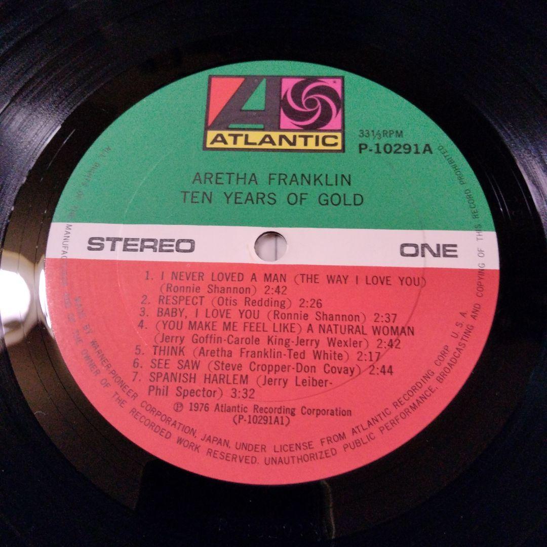 帯　国内盤LP　アレサ・フランクリン　テン・イヤーズ・オブ・ゴールド