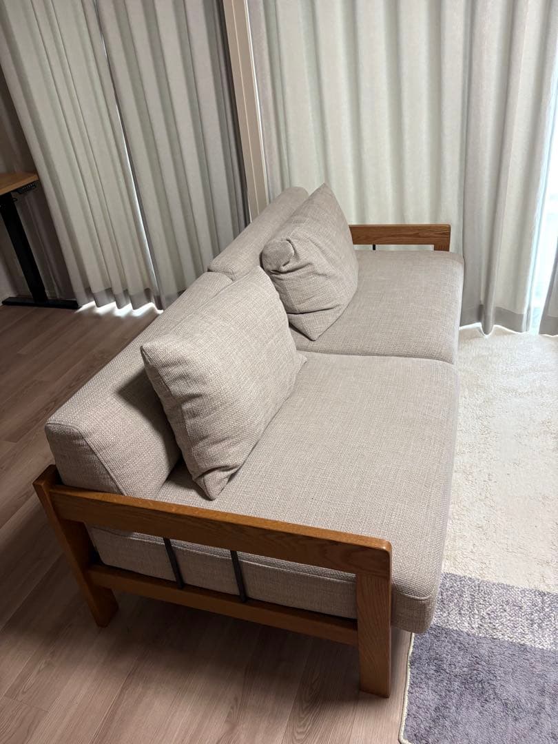 【4月末まで】unico ベージュ3人掛ソファーLEND(レンド)