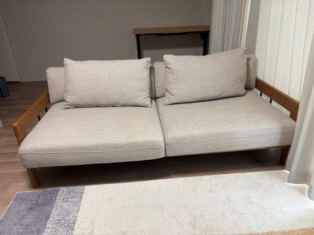 【4月末まで】unico ベージュ3人掛ソファーLEND(レンド)