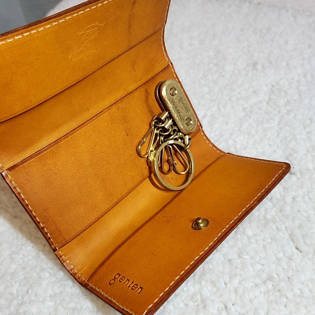 ゲンテン　カットワーク　5連　キーケース　美品