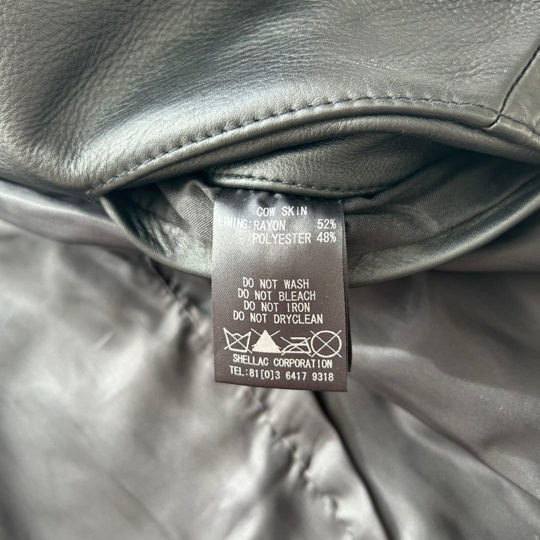 【美品】SHELLAC/シェラック/ダブルライダース/レザージャケット 46