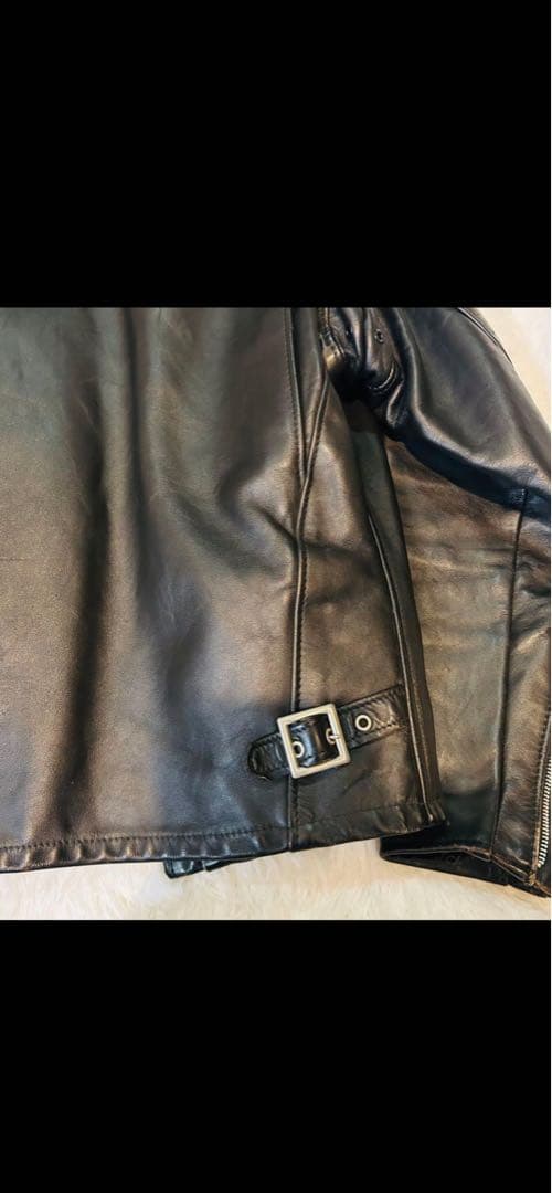 Schott レザーシングルライダース641ブラックサイズ38ボアライナー付き