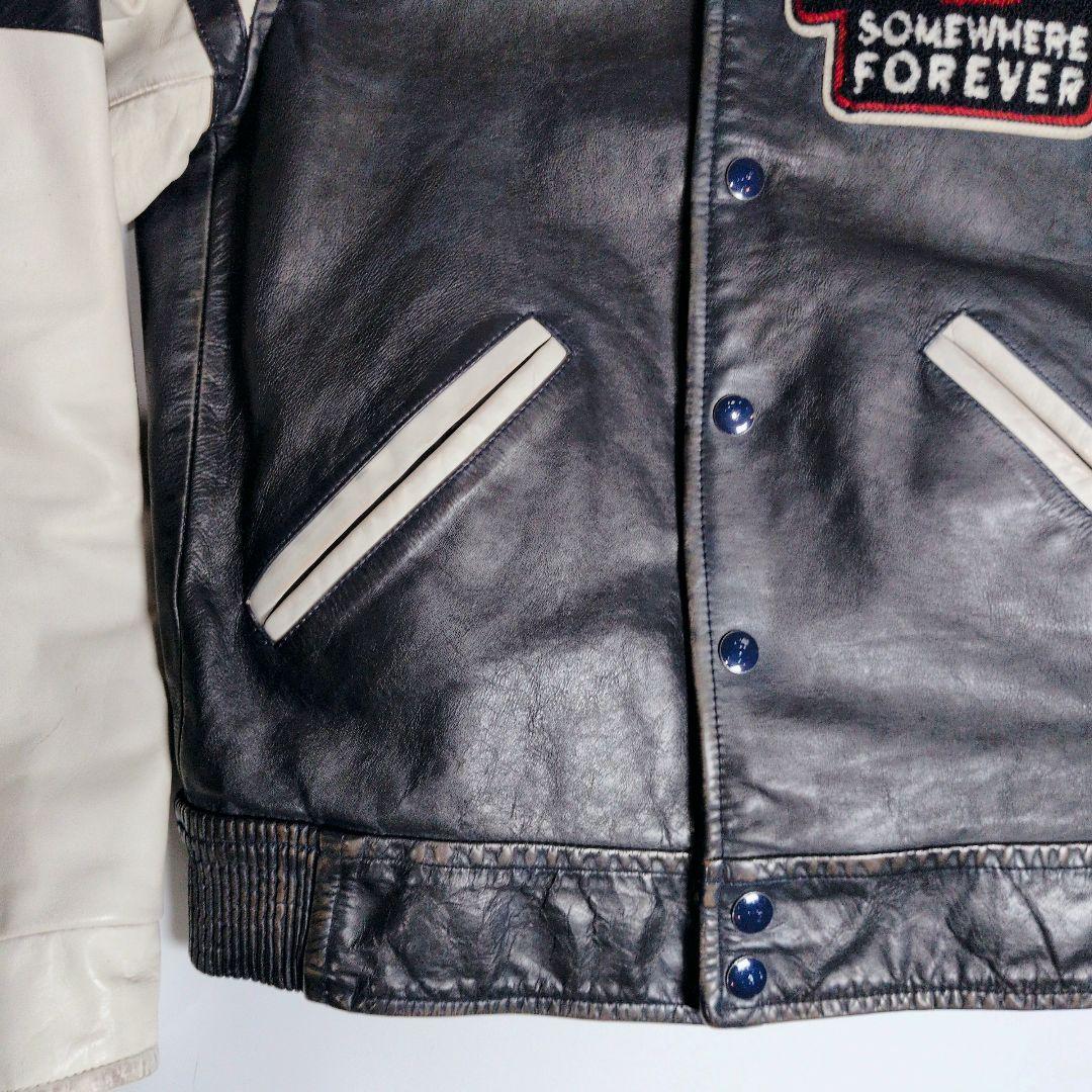 DIESEL ディーゼル ワッペン レザースタジャン 牛革 カウレザー S