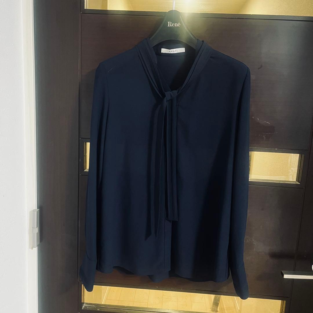 新品☆ ANAYI ジョーゼットボウタイブラウス/セオリー、23区、ロペ