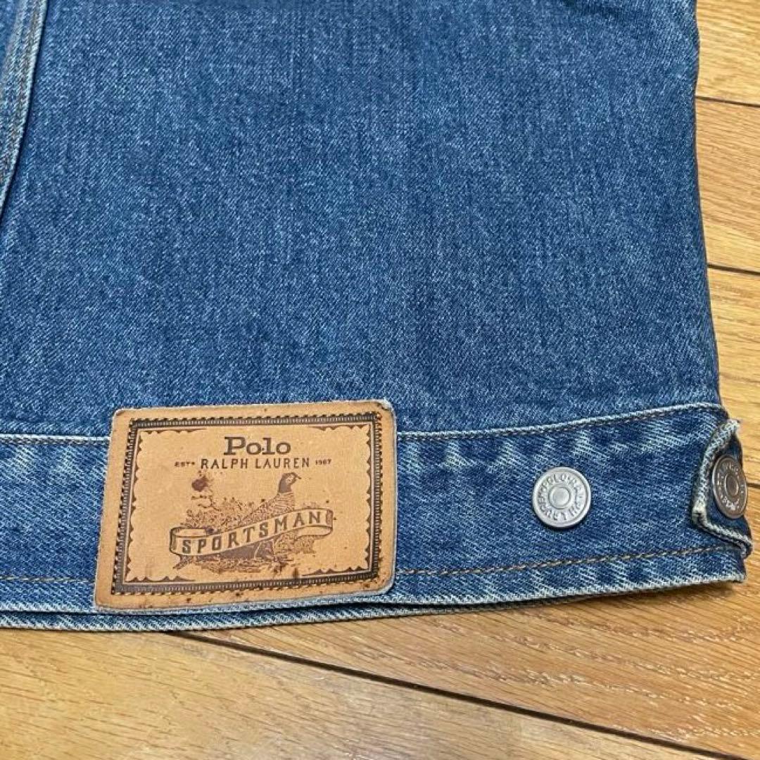 ポロ ラルフローレン ビンテージ 90s 白タグ デニム トラッカー ジャケット