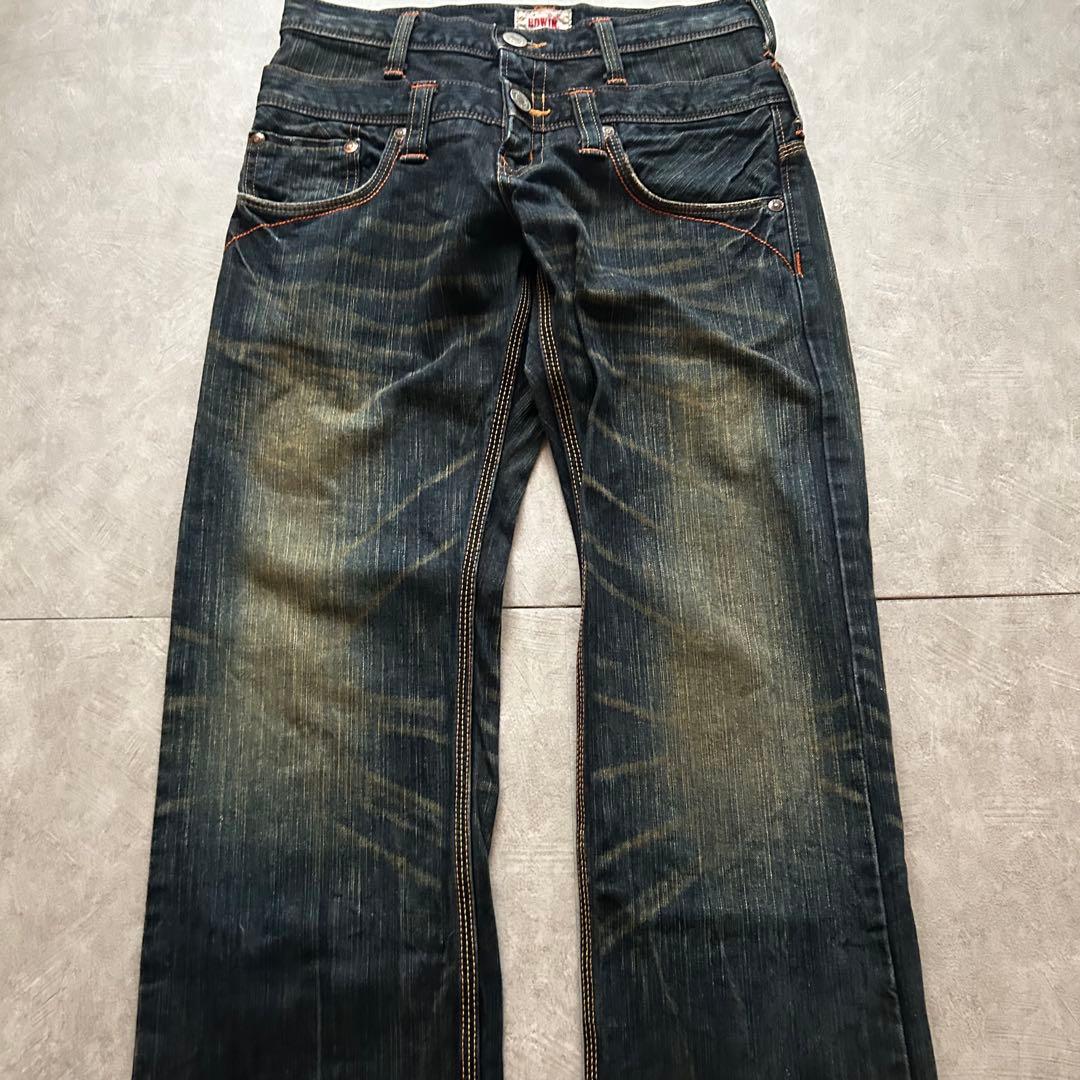 パンツ archive grunge edwin fade denim pants