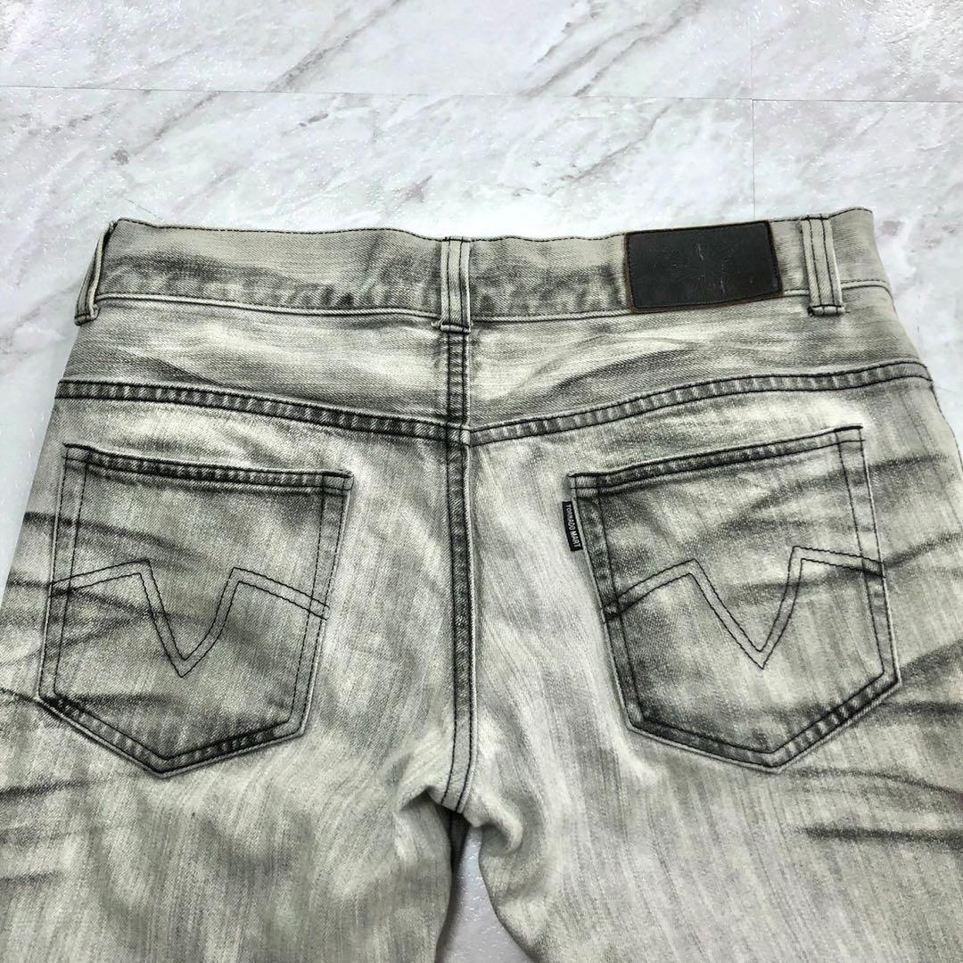 【希少 美品】トルネードマート デニム 鬼ヒゲ フレア レース グレー L