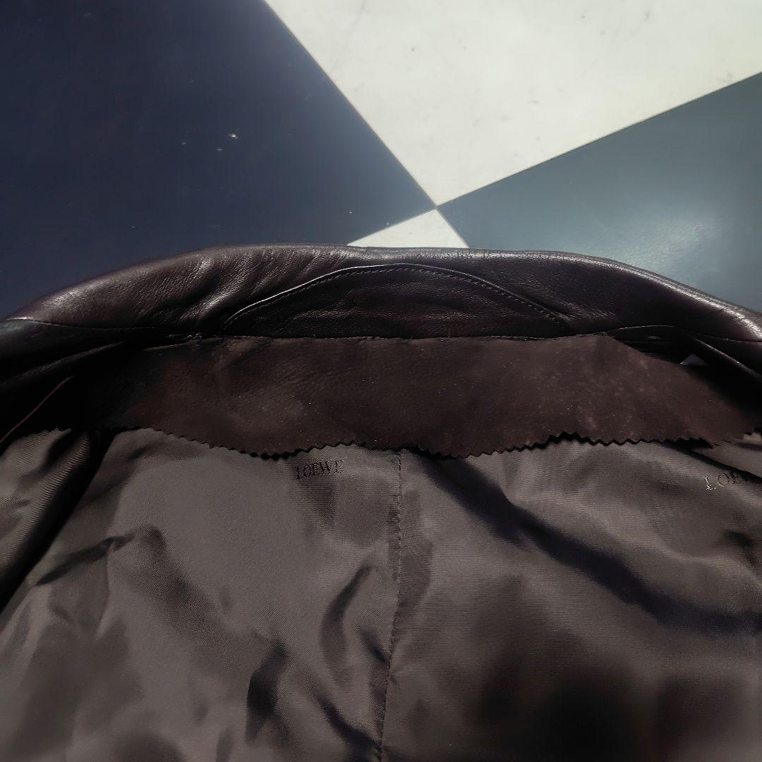 ぱーるまんLOEWE ロエベ　ビンテージ　ダークブラウン レザージャケット