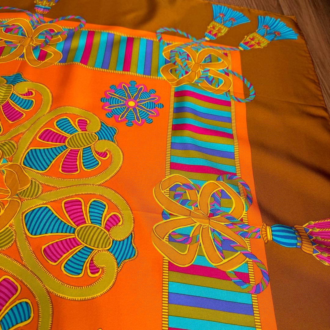 LONGCHAMP ロンシャン　シルク　大判スカーフ