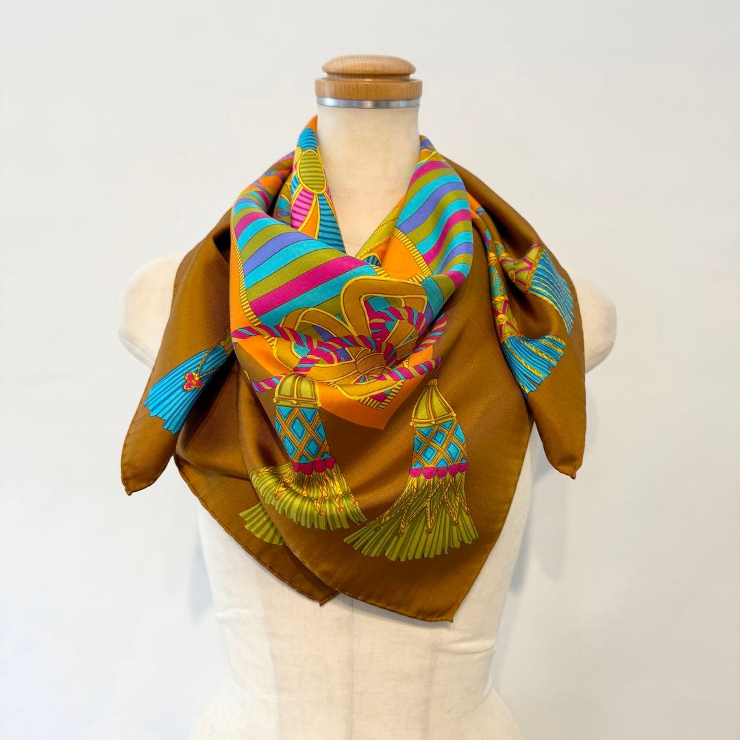 LONGCHAMP ロンシャン　シルク　大判スカーフ