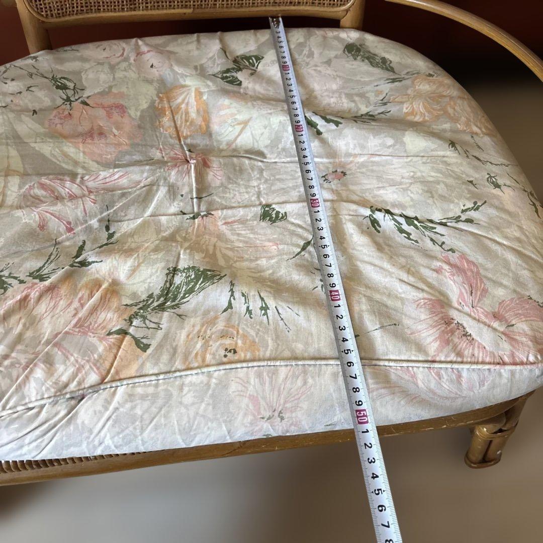 ラタンチェア 籐家具 1人掛けソファ 椅子 アジアン家具 クッション付き