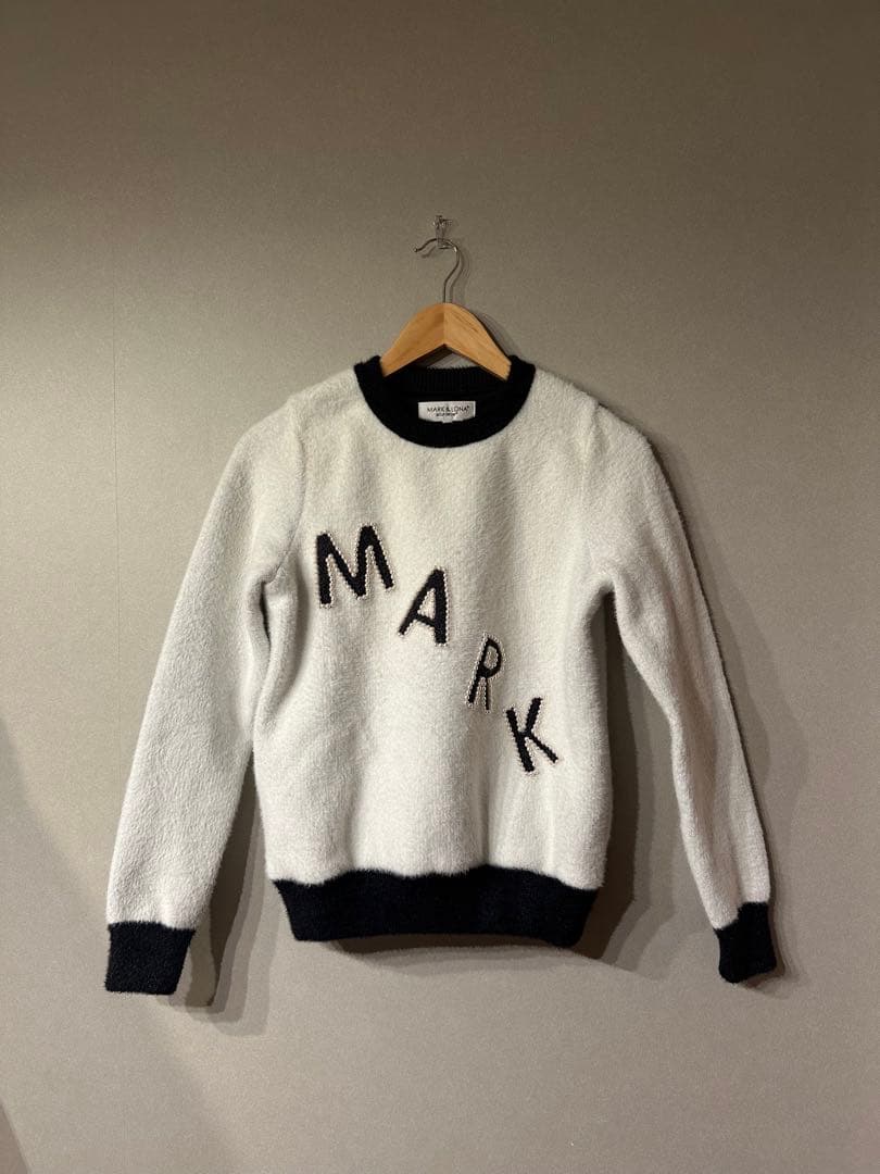 ロゴジャガード×パール バイカラー プルオーバーニット セットアップ