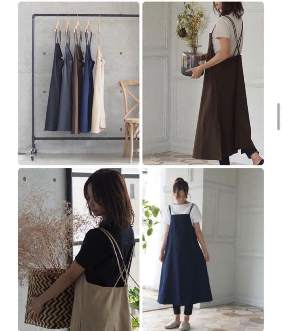 sarasa design ダブルストラップ エプロン ドキ子yuki