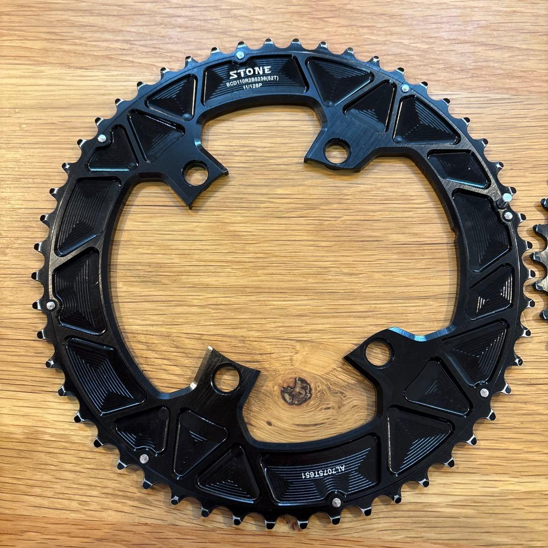 STONE チェーンリング 2枚セット ブラック　使用極小