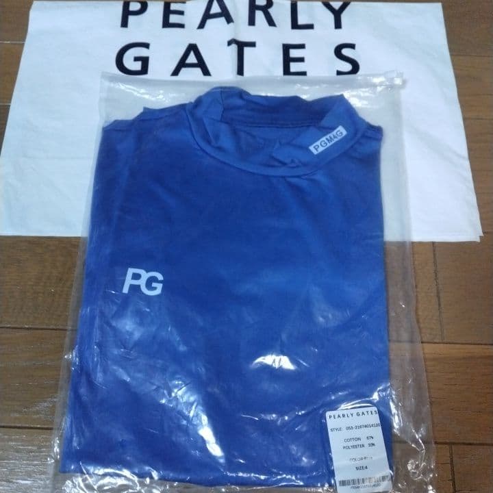 ⭐新品未使用⭐PEARLYGATES⭐半袖⭐モック⭐青⭐サイズ4⭐