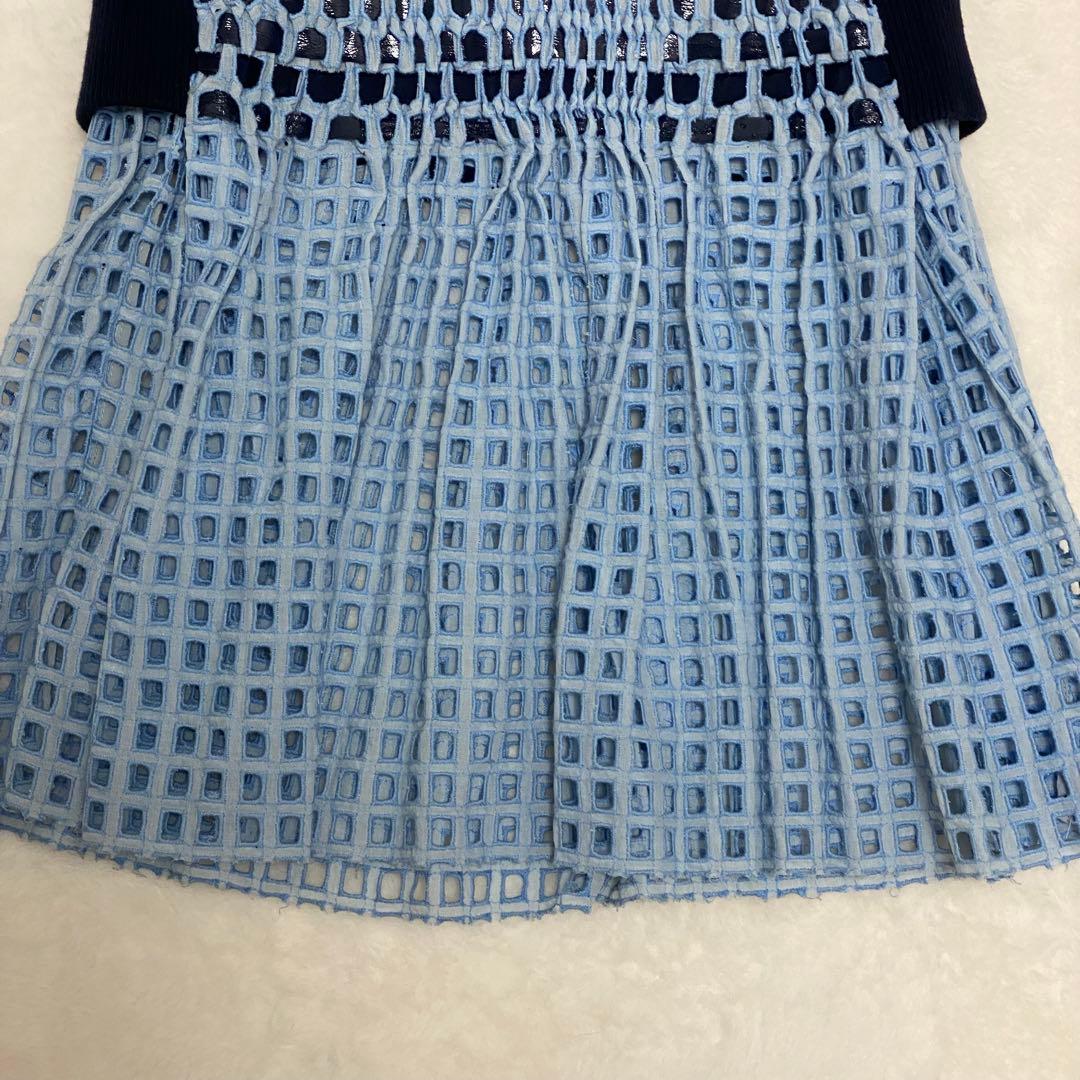 sacai サカイ 14SS ロングワンピース ノースリーブ 異素材ドッキング