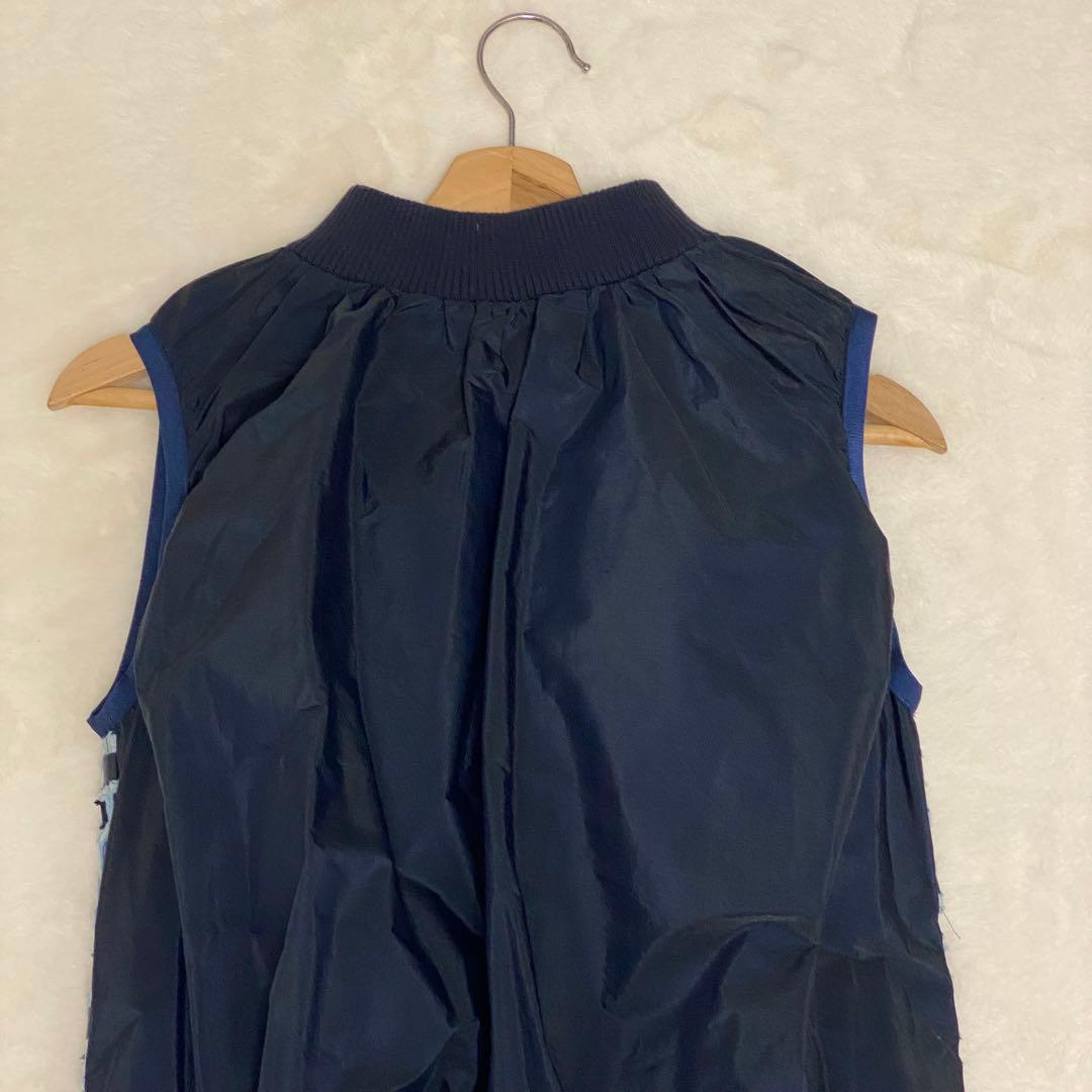 sacai サカイ 14SS ロングワンピース ノースリーブ 異素材ドッキング