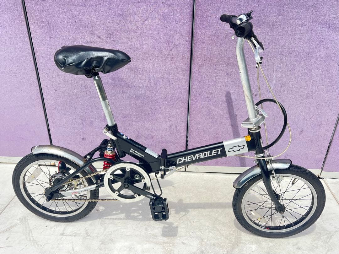 CHEVROLET 折りたたみ自転車 ブラック・シルバーシボレー16インチ