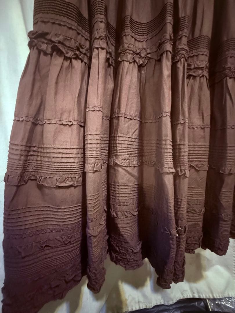 ピンクハウス豪華フリル茶系ワンピースカネコイサオワンダフルワールド