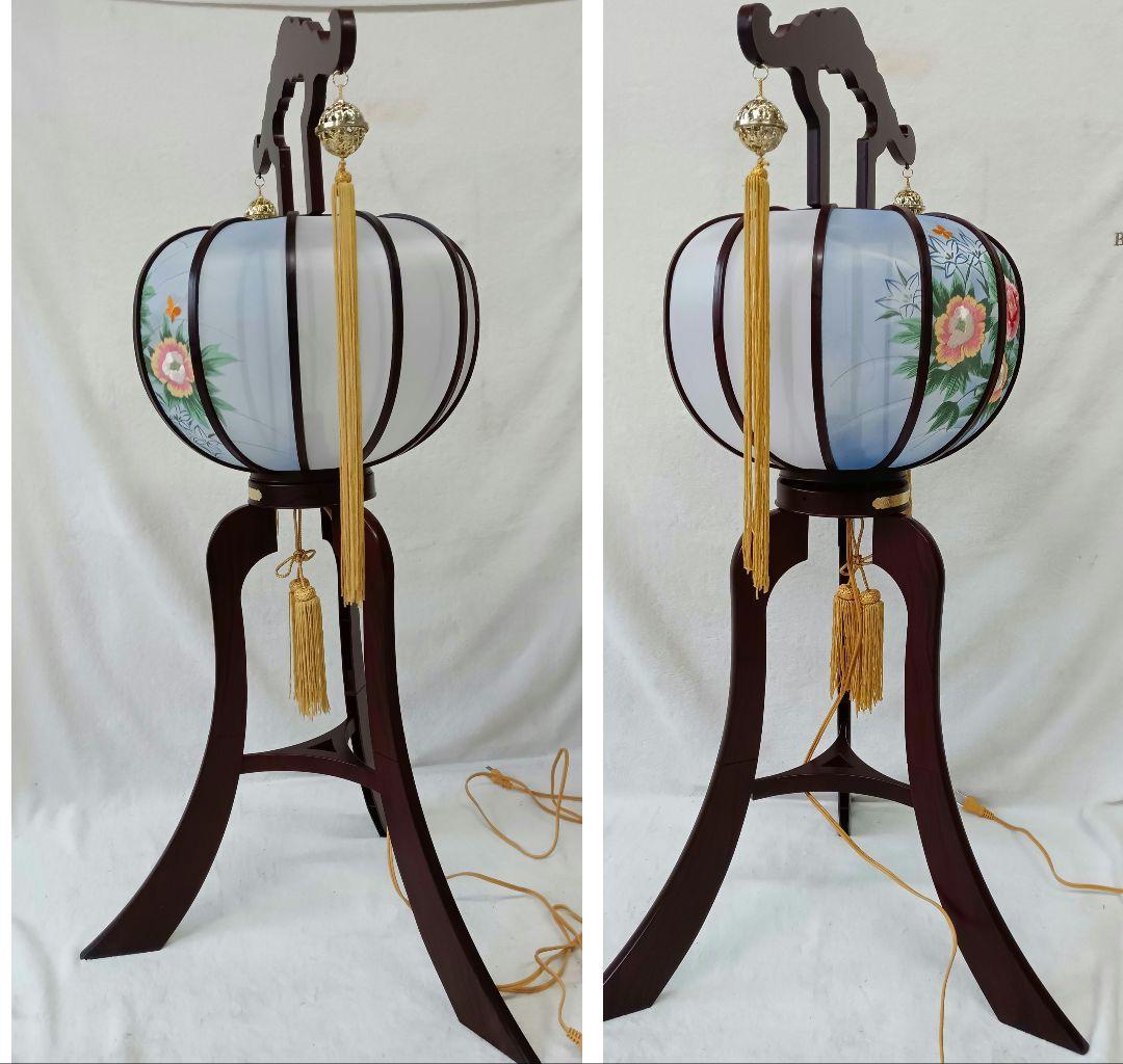 盆提灯　一対　盆飾り　回転灯付き　ペア　盆ちょうちん　日本家屋　仏壇具　和室