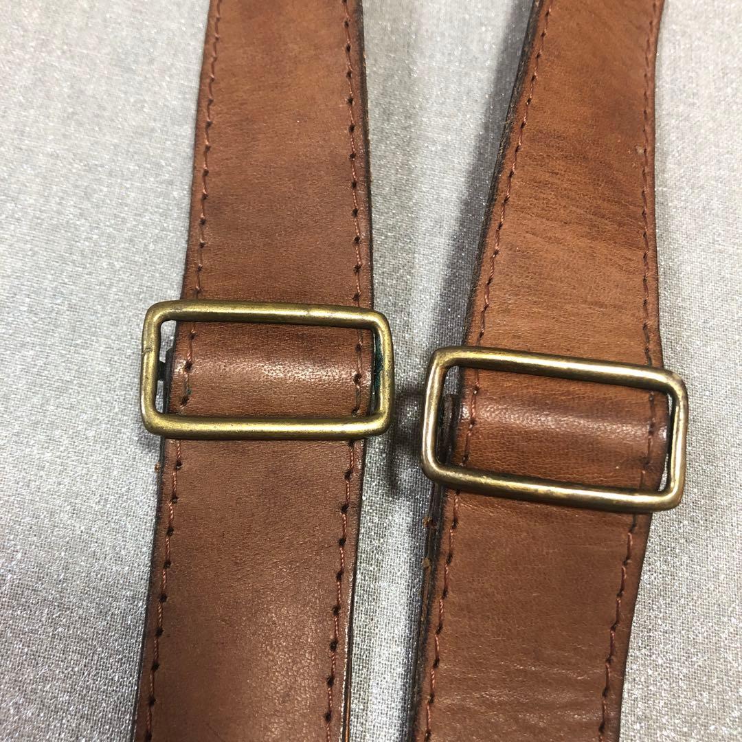 【デッドス未使用】BANANA REPUBLICレザー製サスペンダー釦留式