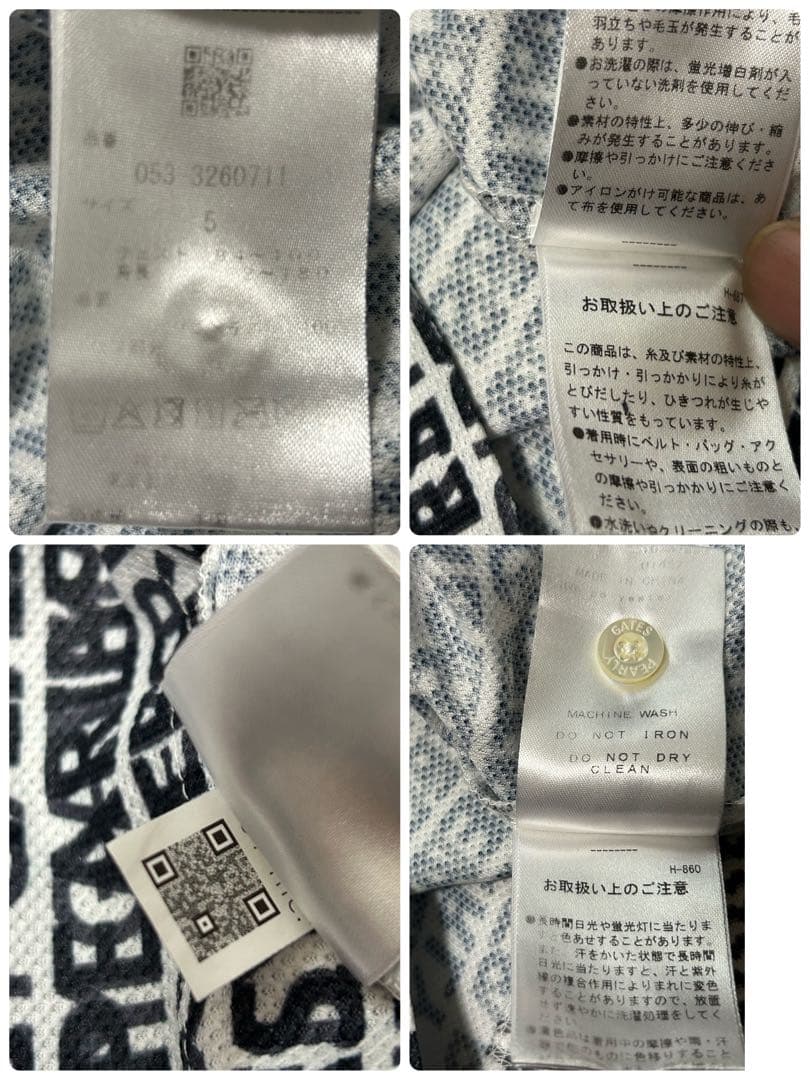 未使用PEARLY GATES ゴルフシャツ サイズ5 ランダムロゴ