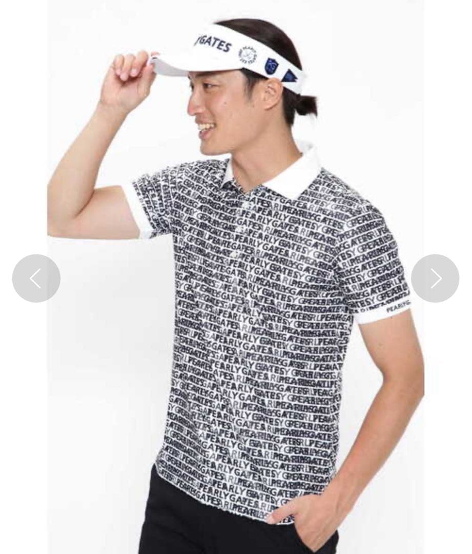 未使用PEARLY GATES ゴルフシャツ サイズ5 ランダムロゴ