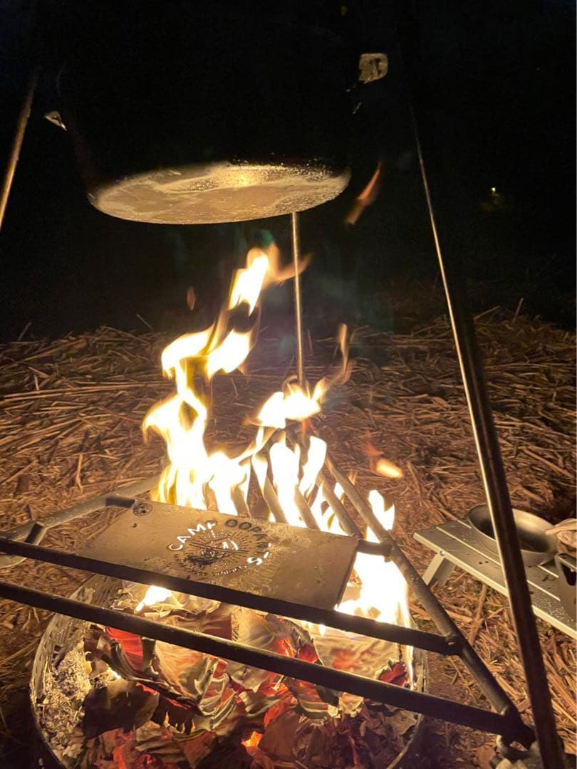 【激レア廃盤品】CAWPOOPARTSラウンドLOW焚き火台トライポッドセット