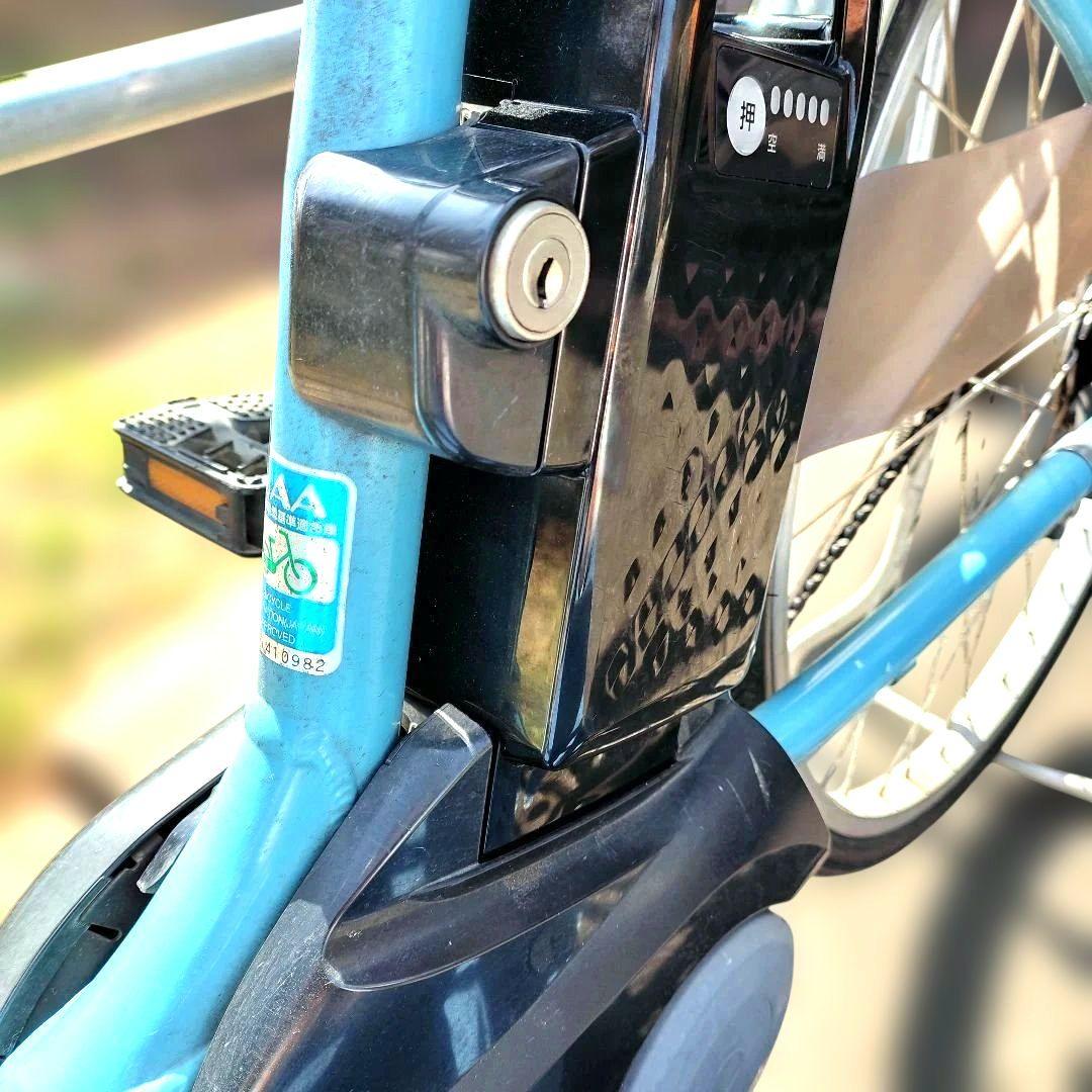 Panasonic 電動アシスト自転車 水色 バッテリー，充電器付，即乗れます