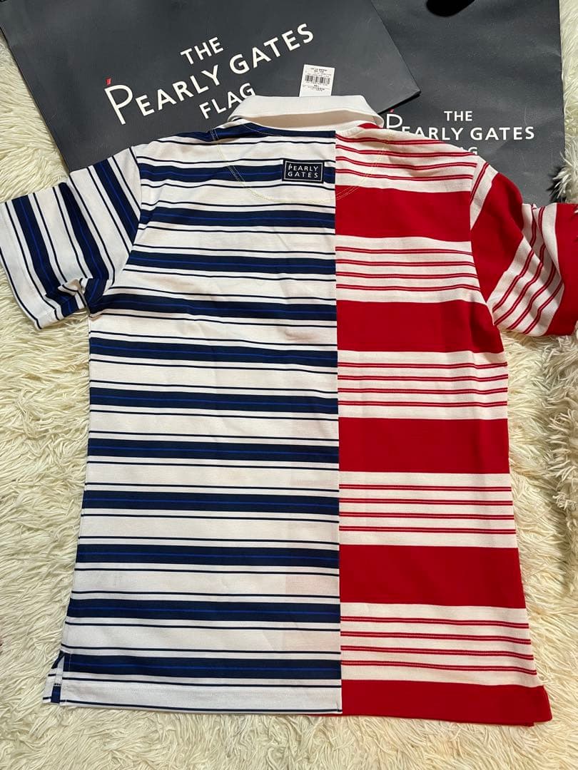 PEARLY GATES Peカノコボーダー半袖ポロシャツサイズ5