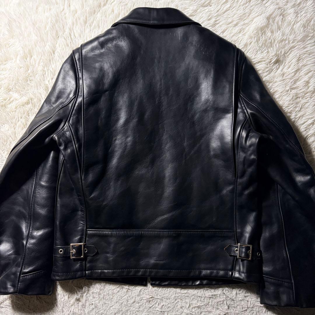 【米国製】Schott レザー ライダースジャケット 黒 40 ホーウィン 牛革
