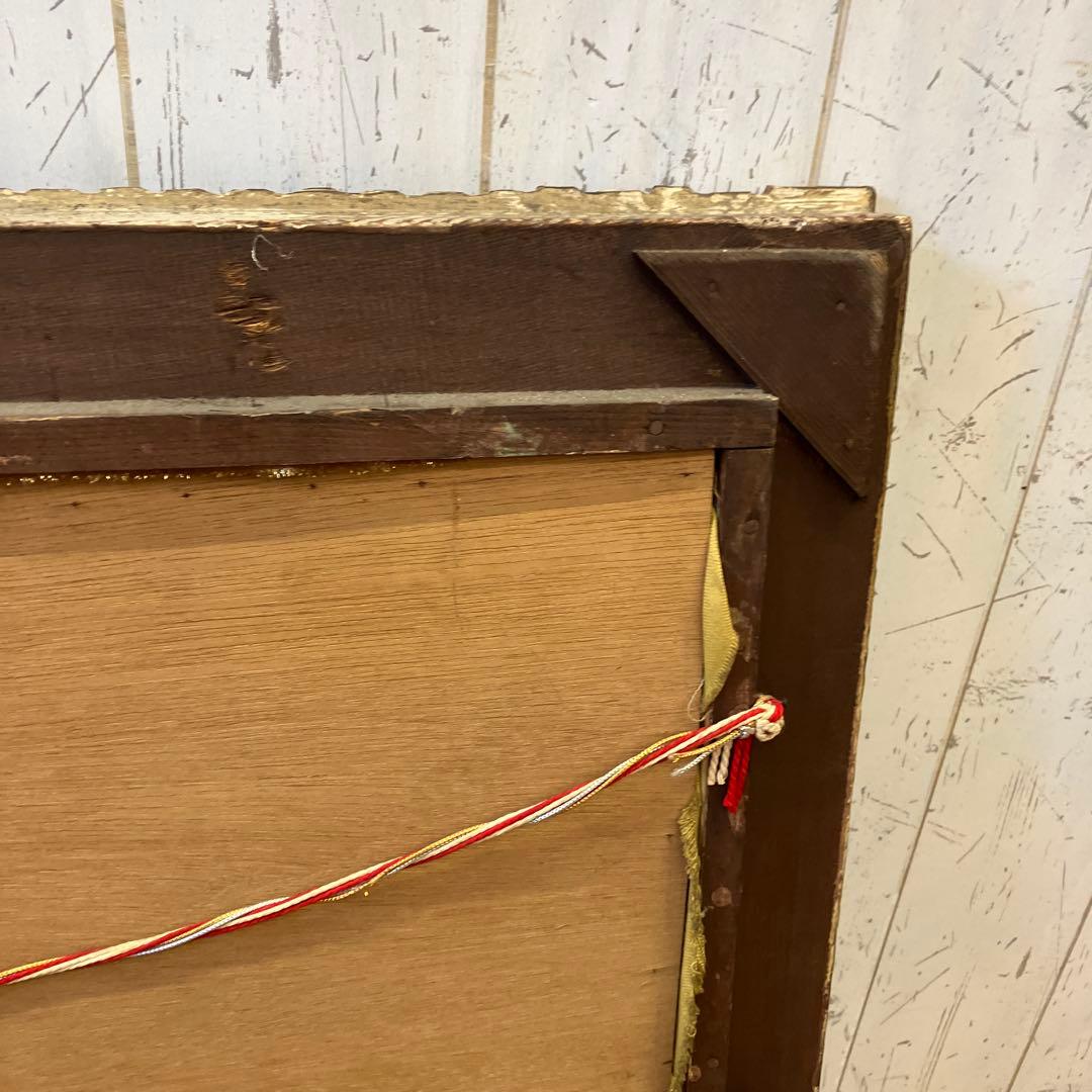 昭和レトロ 刺繍画 刺繍絵 鷹 松 縁起物 絵画 美術 芸術 額縁 額装 飾り