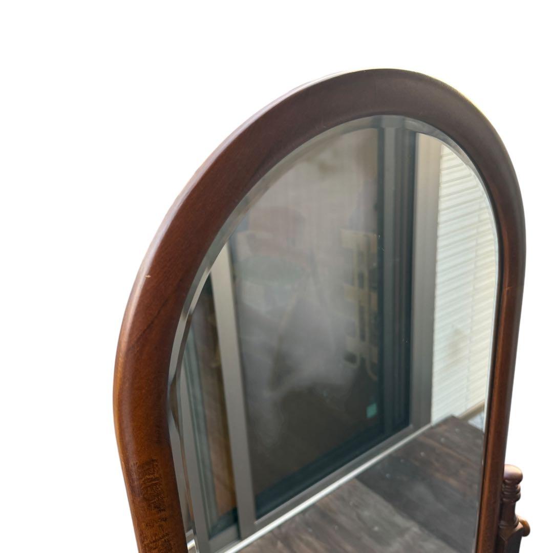 【美品・送料込】karimoku カリモク スタンドミラー ダークブラウン