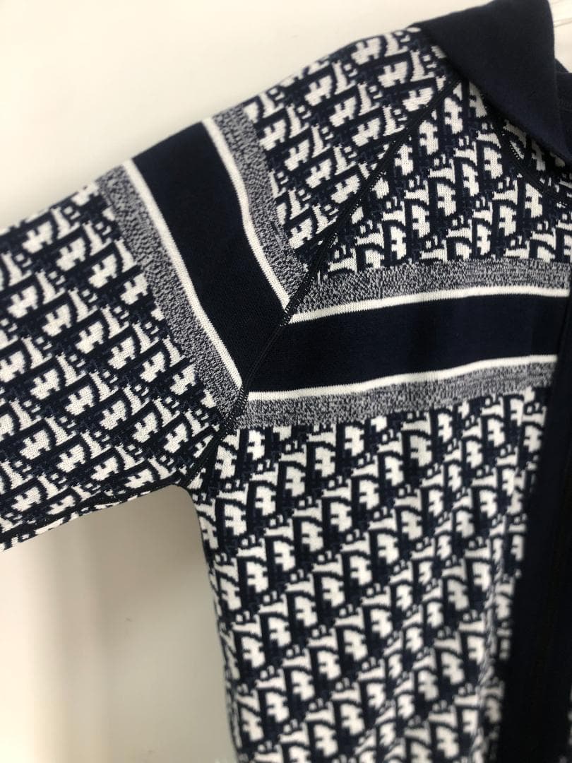 Dior ディオール ニットセーター　ネービーブルー　フーディ　超美品 両面用