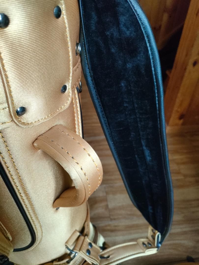 美品 ミッキー ディズニー キャディバッグ ゴールド Disney ゴルフバッグ