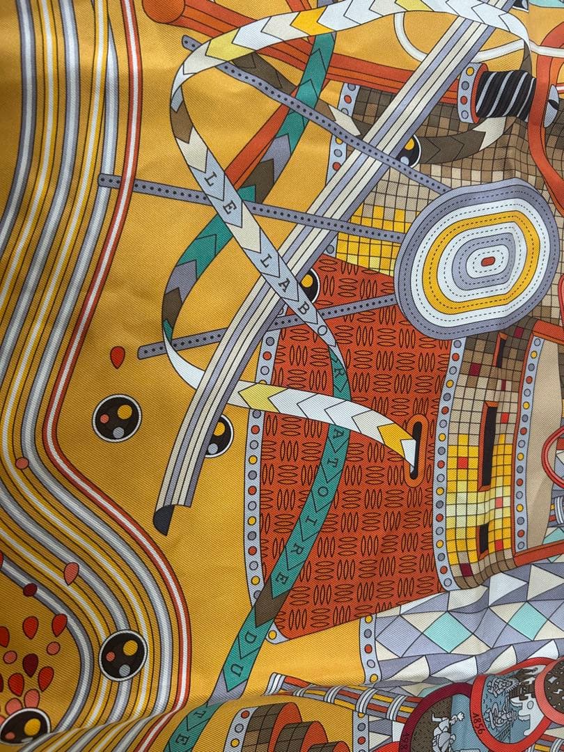 エルメス スカーフ 幾何学模様 シルクスカーフ 約90cm HERMES