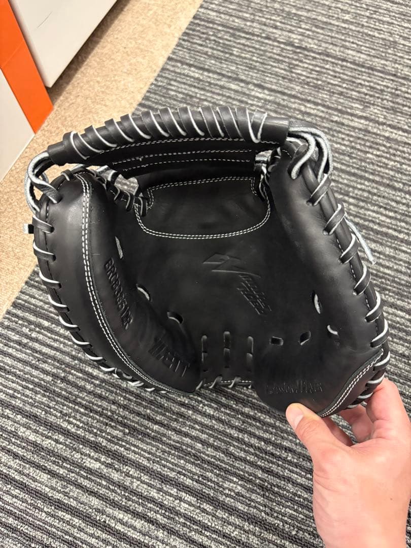 【ほぼ新品】ゼット ZETT 一般軟式用 キャッチャーミット ブラック 純正品