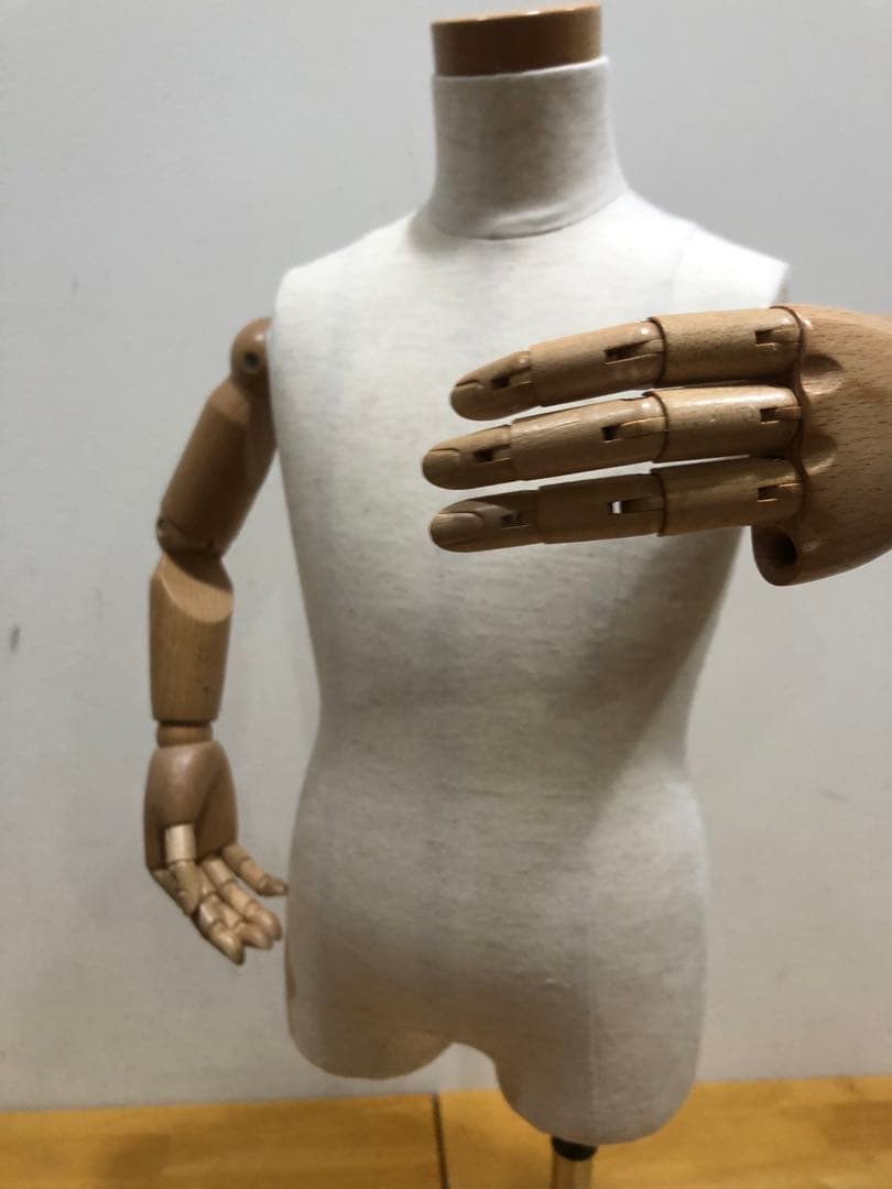 キッズ 子供 トルソー 布張り 腕有り 高さ調整可スタンド付